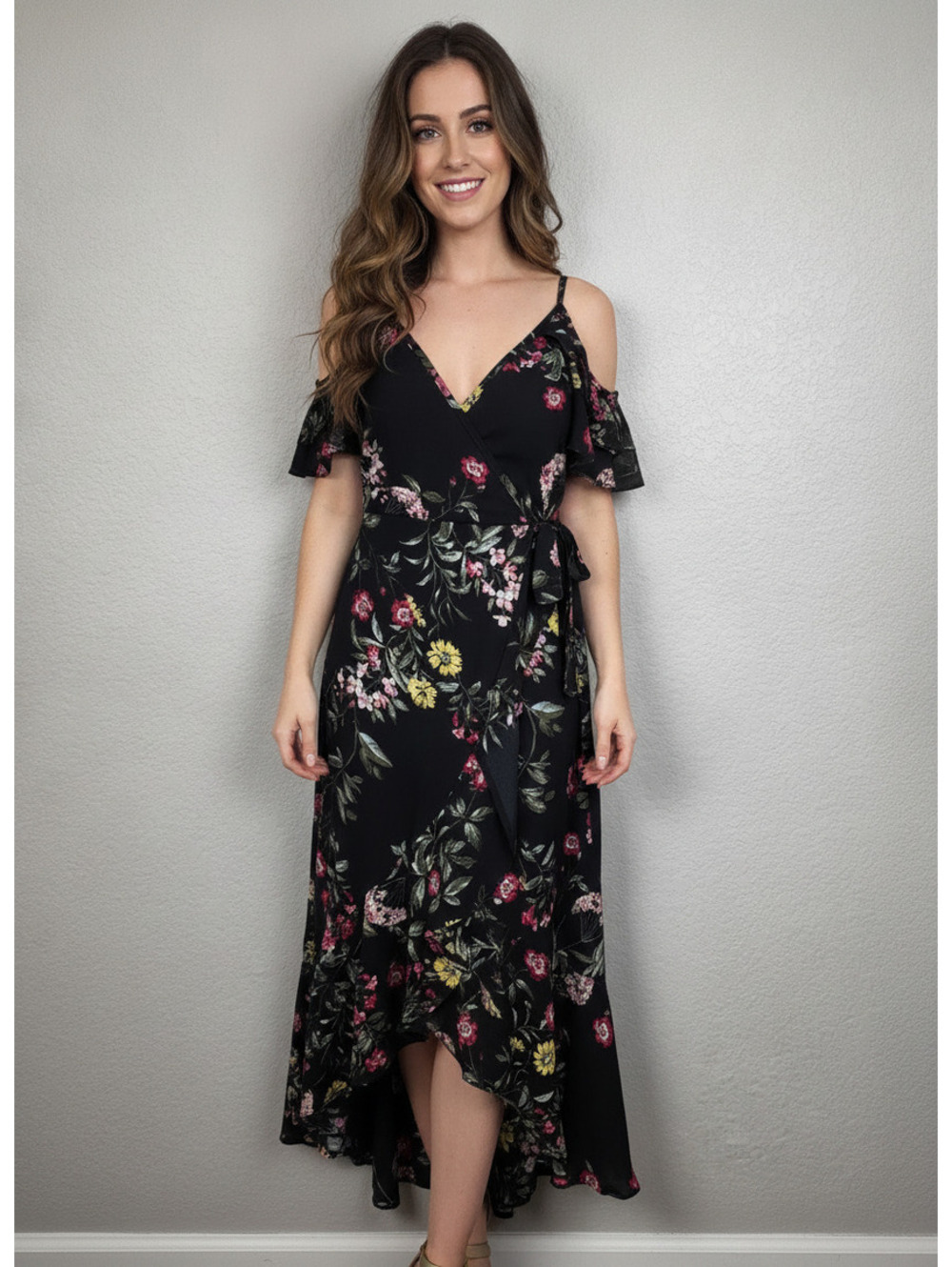 Anthropologie Band of Gypsies Black Cold Shoulder Dress